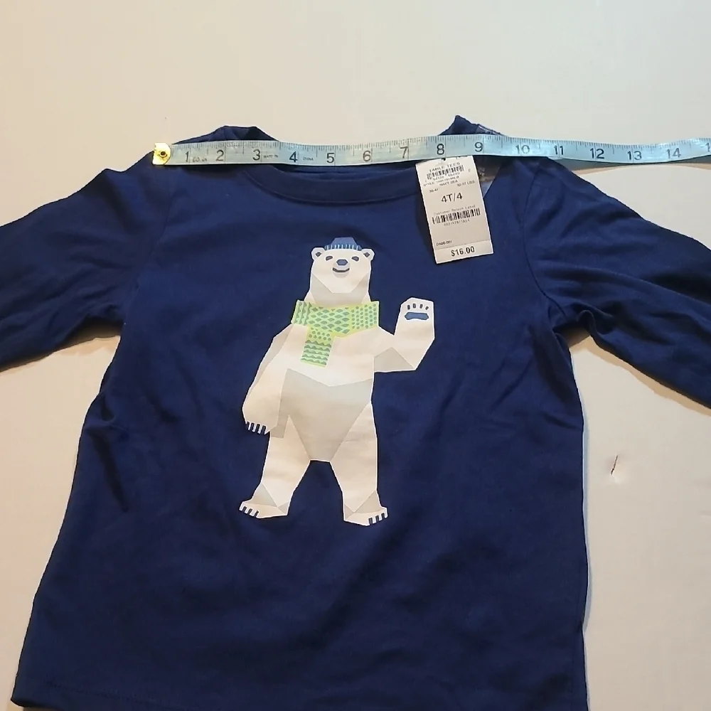 Epic Threads Navy Polar Bear Long Sleeve Tee NWT Size 4/4T
